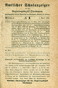 Amtlicher Schulanzeiger für den Regierungsbezirk Oberbayern (Historische Ausgabe)