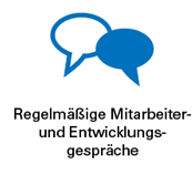 Grafik: Regelmäßige Mitarbeiter- und Entwicklungsgespräche